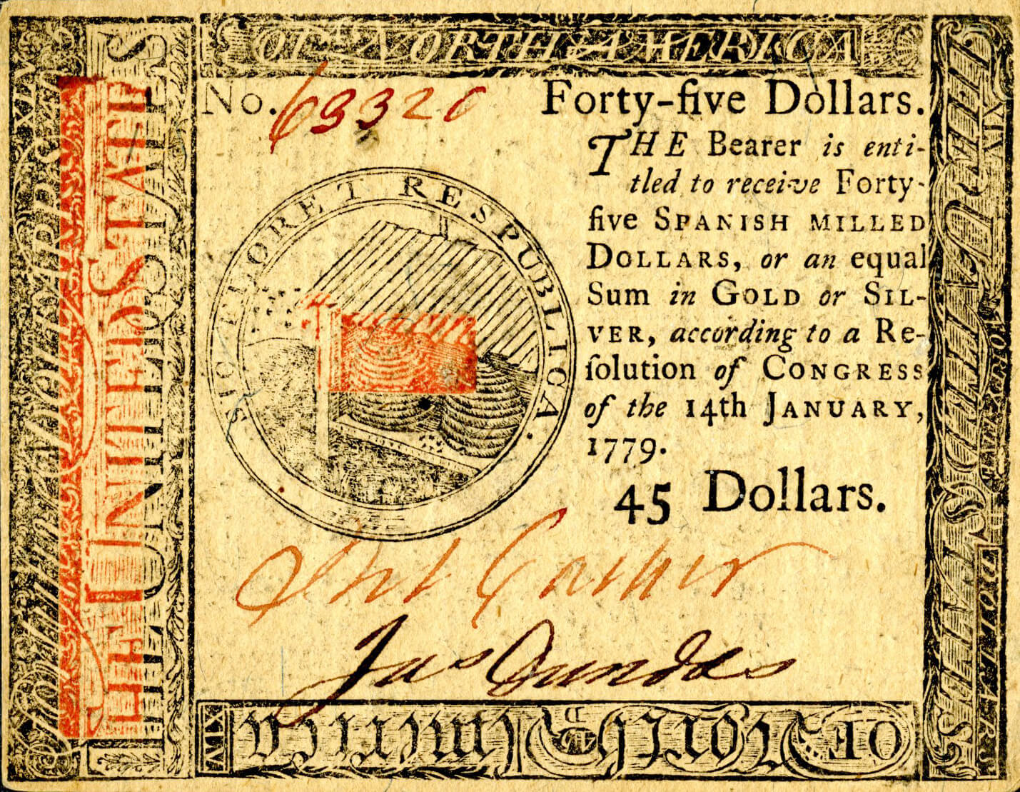 Beehive logo within United Sates continental currency